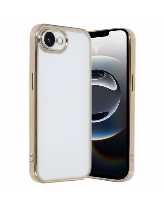 Newface iPhone 16E Kılıf Razer Lensli Silikon - Gold