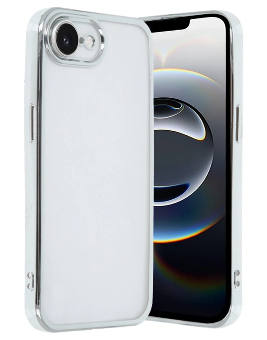 Newface iPhone 16E Kılıf Razer Lensli Silikon - Gümüş