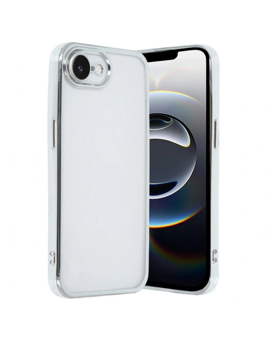 Newface iPhone 16E Kılıf Razer Lensli Silikon - Gümüş