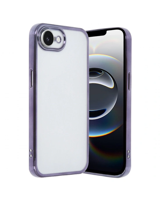 Newface iPhone 16E Kılıf Razer Lensli Silikon - Mor