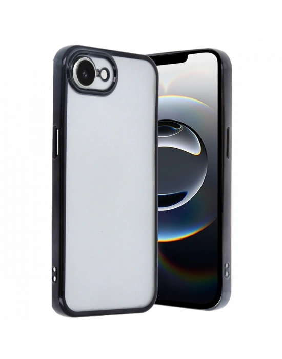 Newface iPhone 16E Kılıf Razer Lensli Silikon - Siyah