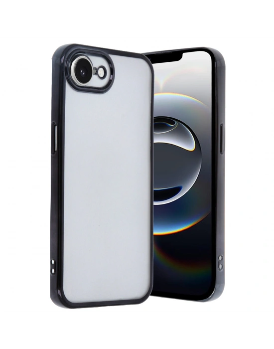 Newface iPhone 16E Kılıf Razer Lensli Silikon - Siyah