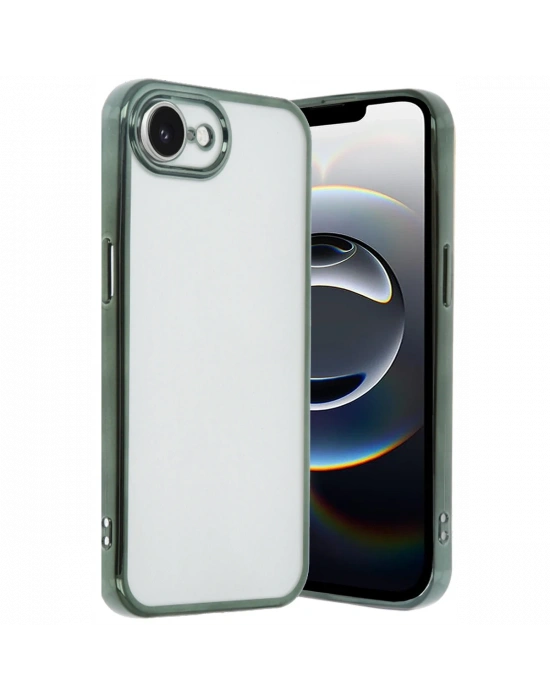 Newface iPhone 16E Kılıf Razer Lensli Silikon - Yeşil