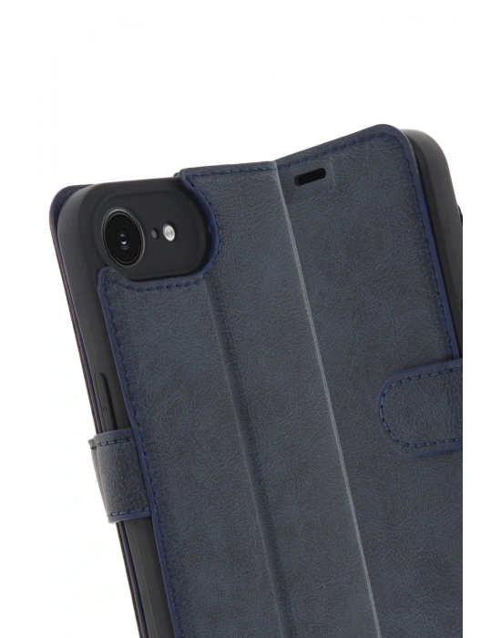 Newface iPhone 16E Kılıf Trend S Plus Kapaklı Kılıf - Lacivert