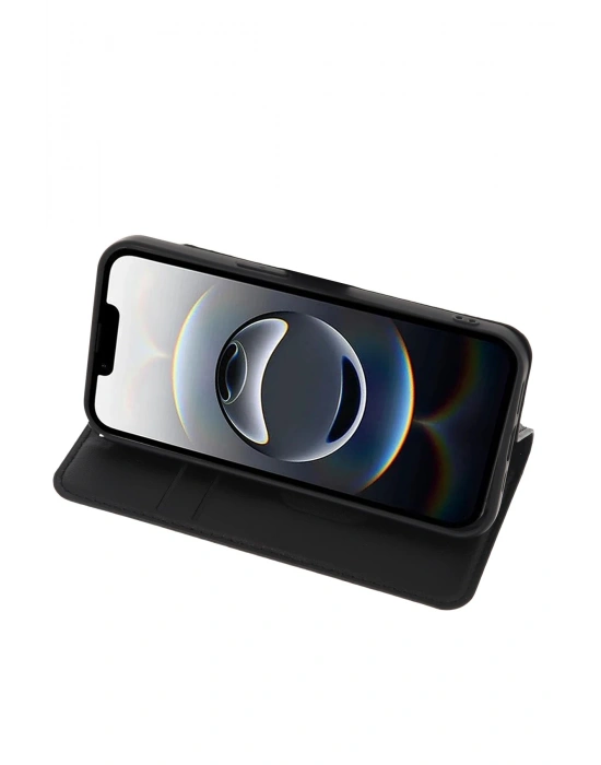 Newface iPhone 16E Kılıf Trend S Plus Kapaklı Kılıf - Siyah