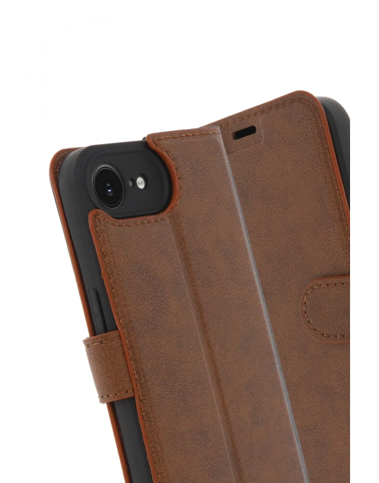 Newface iPhone 16E Kılıf Trend S Plus Kapaklı Kılıf - Taba