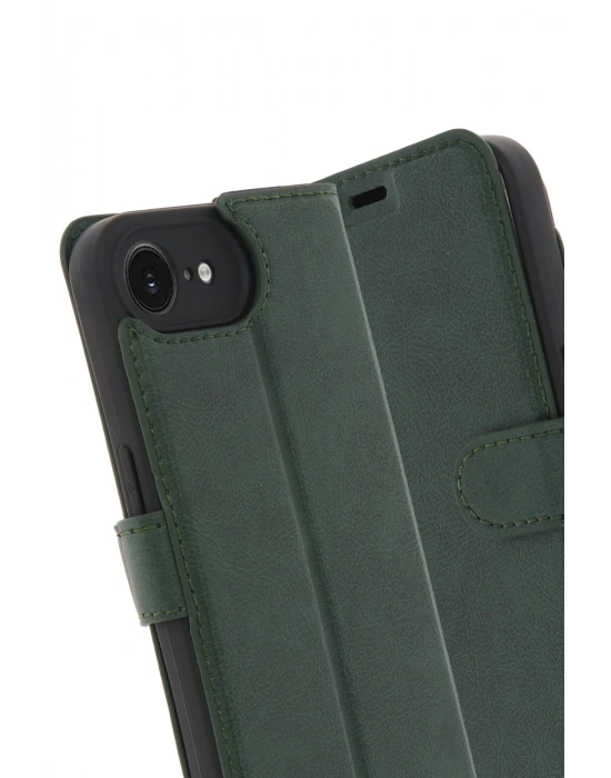 Newface iPhone 16E Kılıf Trend S Plus Kapaklı Kılıf - Yeşil