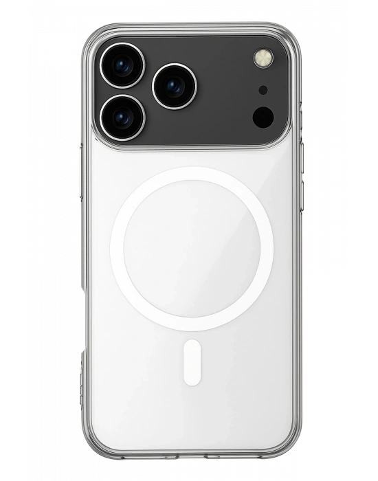 Newface iPhone 17 Pro Kılıf Magneticsafe Şeffaf Silikon - Şeffaf