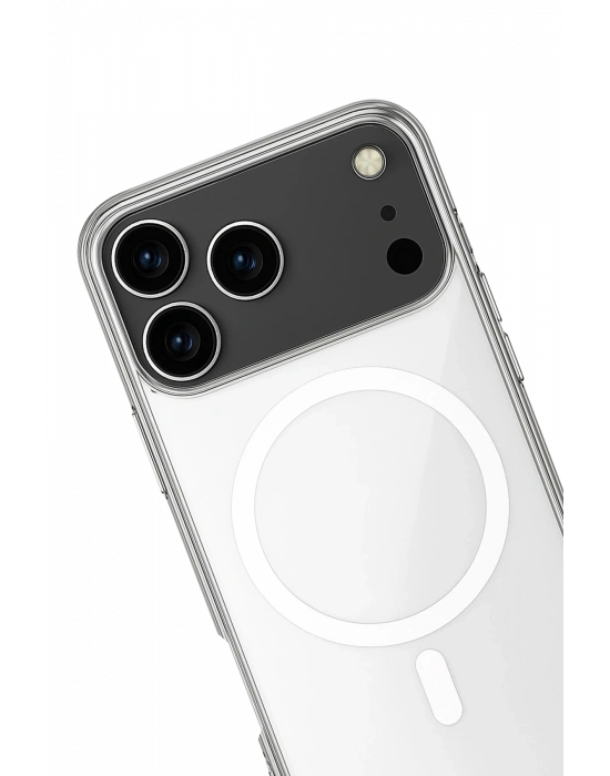 Newface iPhone 17 Pro Kılıf Magneticsafe Şeffaf Silikon - Şeffaf