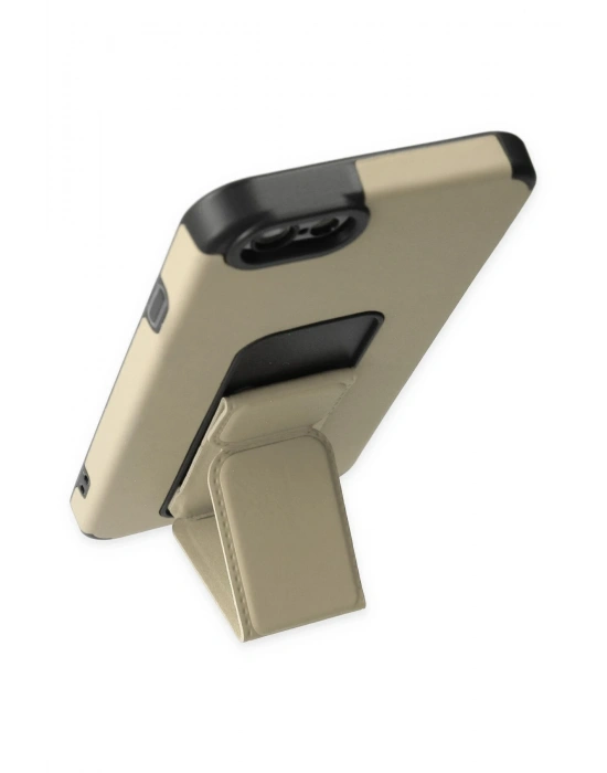 Newface iPhone 6 Kılıf Mega Standlı Silikon - Gold