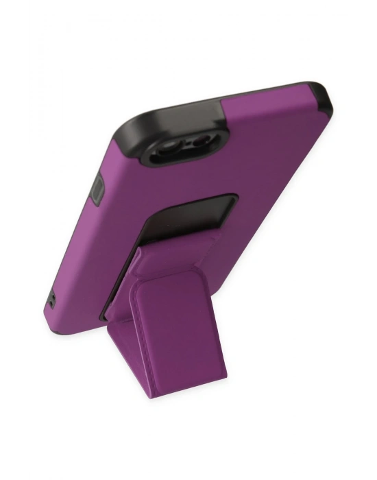 Newface iPhone 6 Kılıf Mega Standlı Silikon - Mor