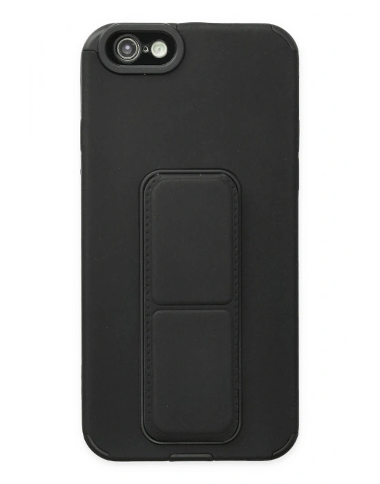 Newface iPhone 6 Kılıf Mega Standlı Silikon - Siyah