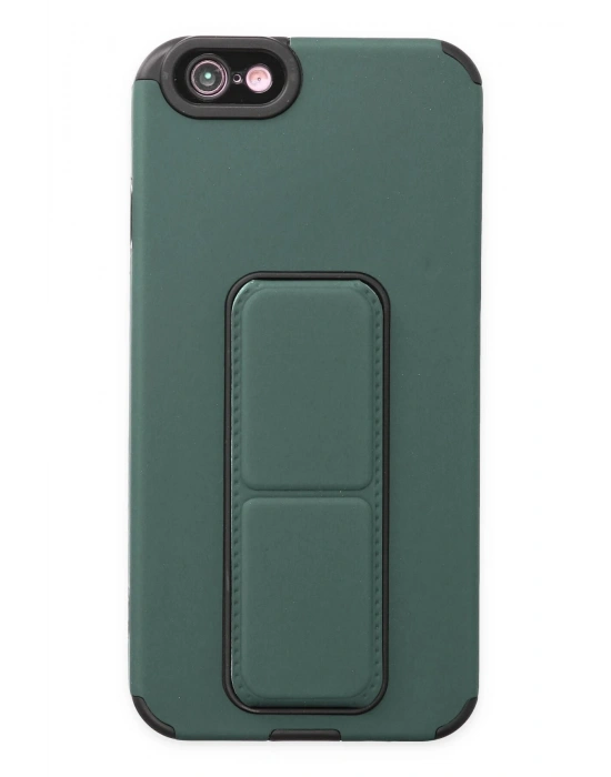 Newface iPhone 6 Kılıf Mega Standlı Silikon - Yeşil