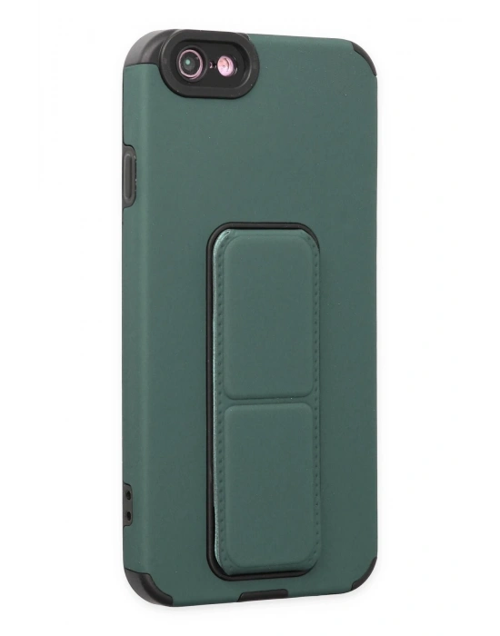 Newface iPhone 6 Kılıf Mega Standlı Silikon - Yeşil