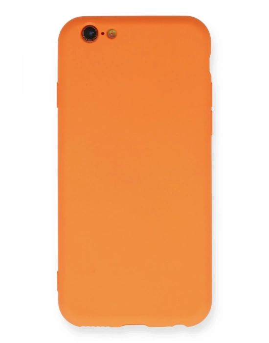 Newface iPhone 6 Kılıf Nano içi Kadife Silikon - Turuncu
