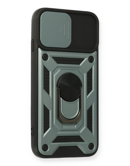 Newface iPhone 6 Kılıf Pars Lens Yüzüklü Silikon - Yeşil