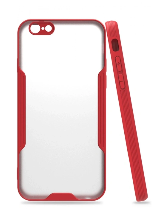Newface iPhone 6 Kılıf Platin Silikon - Kırmızı