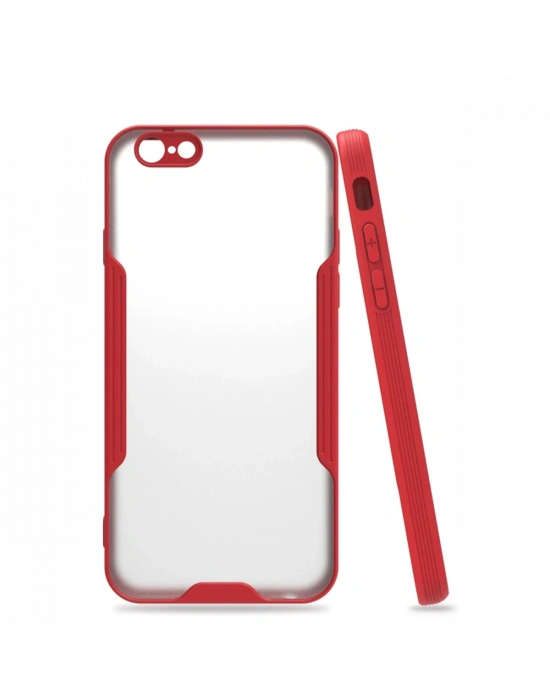 Newface iPhone 6 Kılıf Platin Silikon - Kırmızı