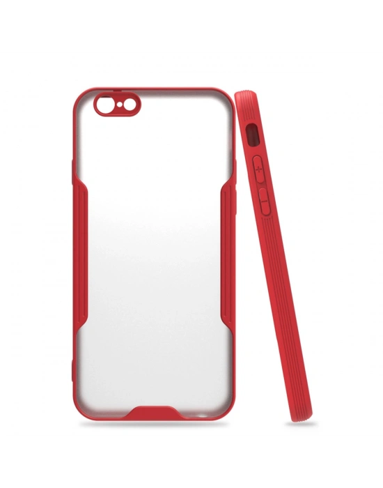 Newface iPhone 6 Kılıf Platin Silikon - Kırmızı