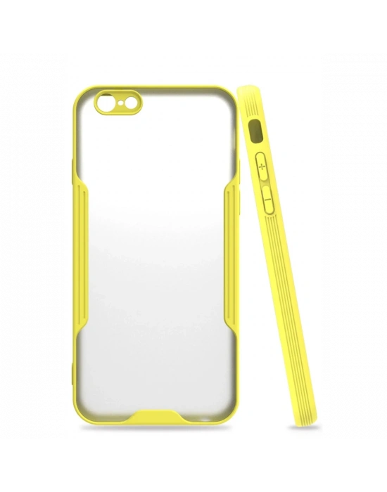 Newface iPhone 6 Kılıf Platin Silikon - Sarı