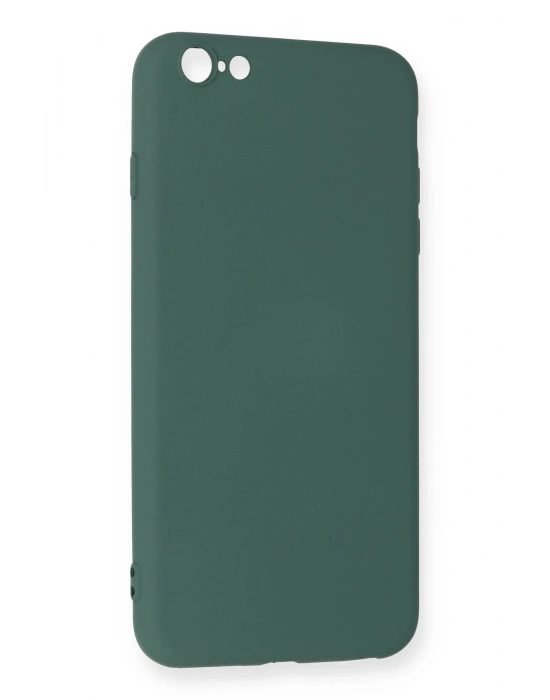 Newface iPhone 6 Plus Kılıf Nano içi Kadife Silikon - Koyu Yeşil