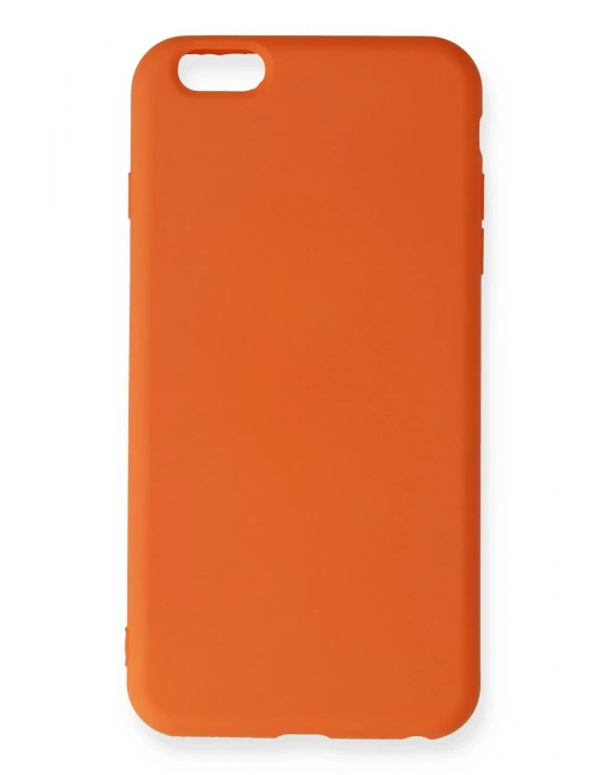 Newface iPhone 6 Plus Kılıf Nano içi Kadife Silikon - Turuncu