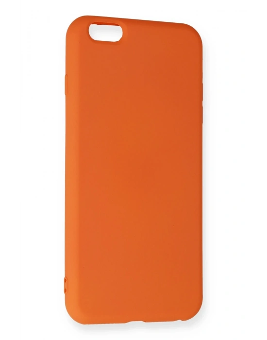 Newface iPhone 6 Plus Kılıf Nano içi Kadife Silikon - Turuncu