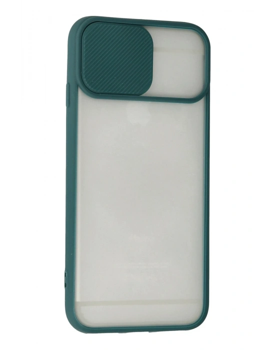 Newface iPhone 6 Plus Kılıf Palm Buzlu Kamera Sürgülü Silikon - Yeşil