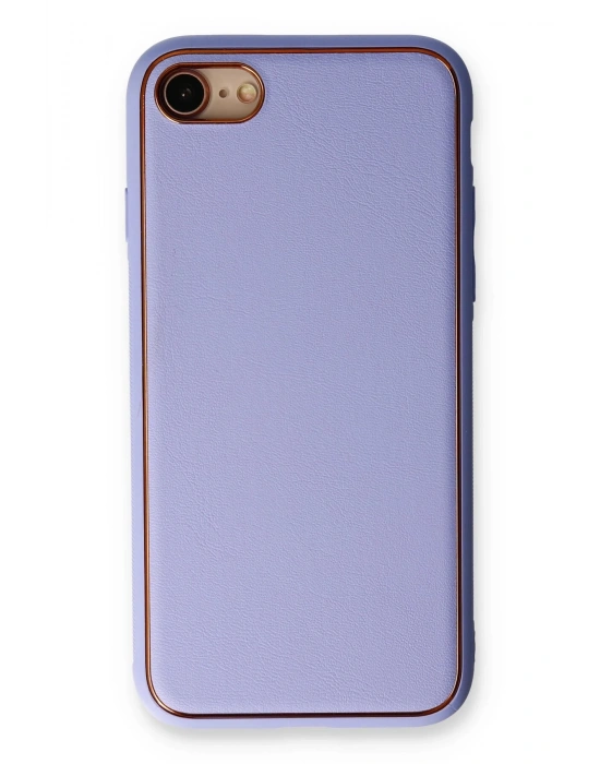 Newface iPhone 7 Kılıf Coco Deri Silikon Kapak - Açık Lila