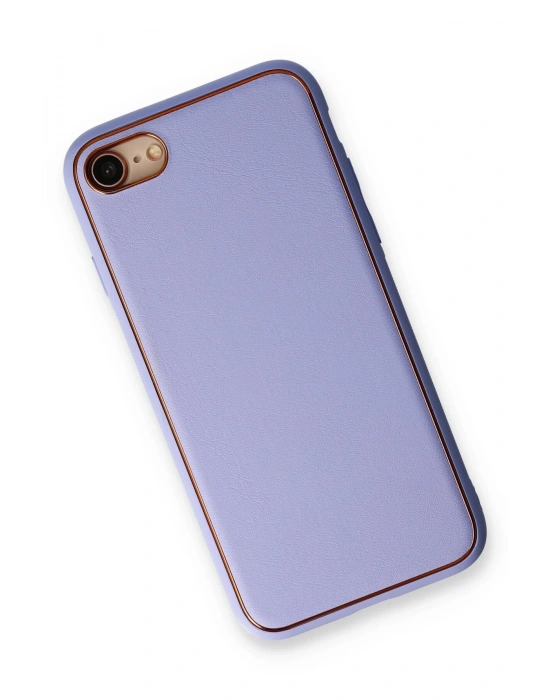 Newface iPhone 7 Kılıf Coco Deri Silikon Kapak - Açık Lila