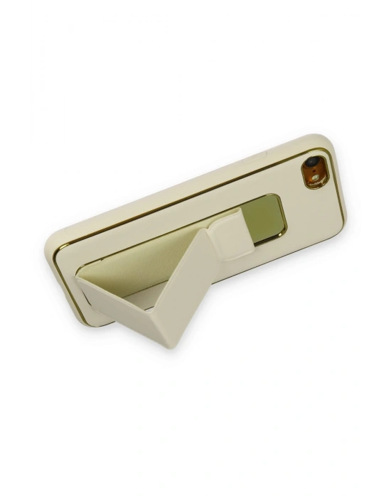 Newface iPhone 7 Kılıf Coco Deri Standlı Kapak - Beyaz