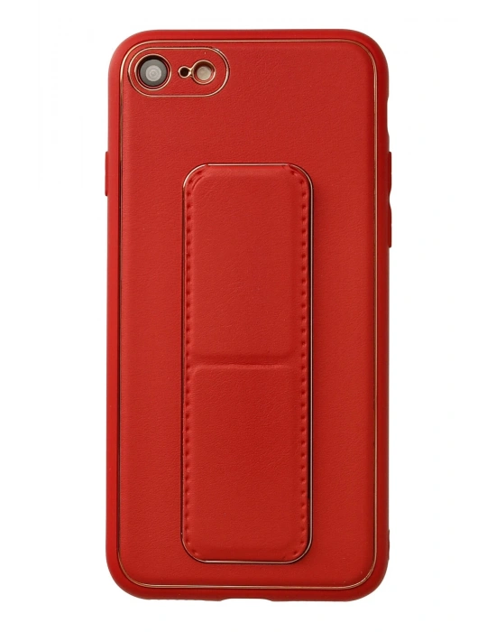 Newface iPhone 7 Kılıf Coco Deri Standlı Kapak - Kırmızı