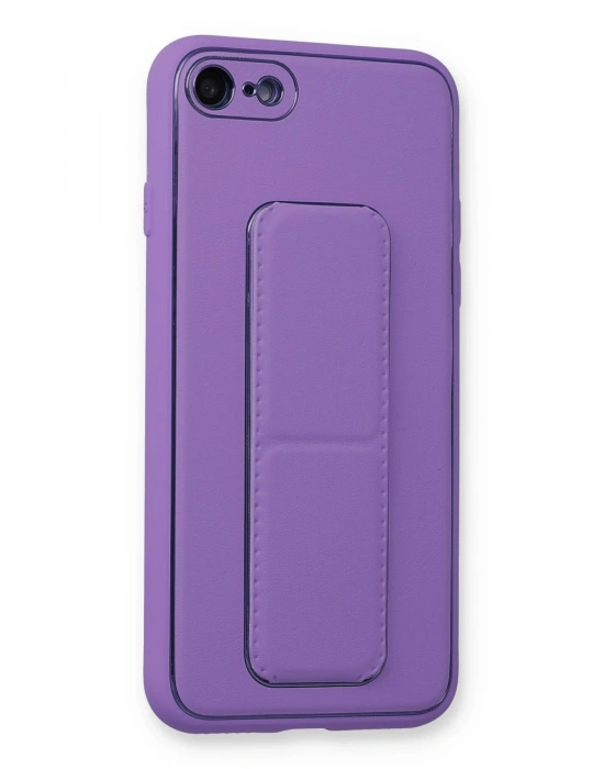 Newface iPhone 7 Kılıf Coco Deri Standlı Kapak - Koyu Lila