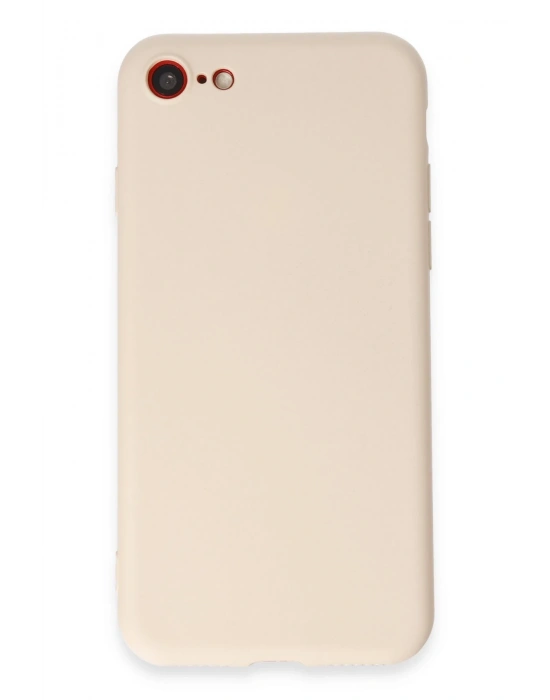 Newface iPhone 7 Kılıf First Silikon - Krem