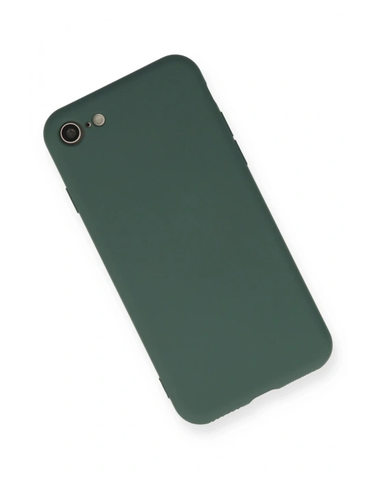 Newface iPhone 7 Kılıf Nano içi Kadife Silikon - Koyu Yeşil