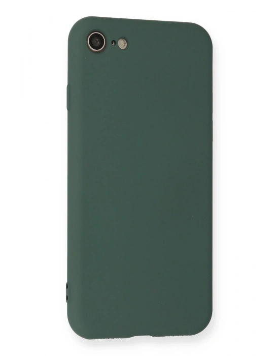 Newface iPhone 7 Kılıf Nano içi Kadife Silikon - Koyu Yeşil