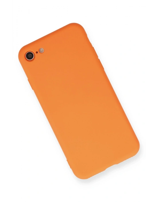 Newface iPhone 7 Kılıf Nano içi Kadife Silikon - Turuncu