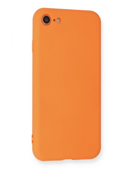 Newface iPhone 7 Kılıf Nano içi Kadife Silikon - Turuncu