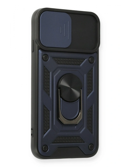 Newface iPhone 7 Kılıf Pars Lens Yüzüklü Silikon - Lacivert