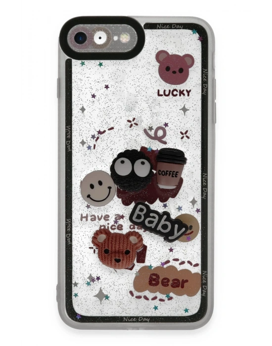 Newface iPhone 7 Kılıf Sweet Desenli Silikon Kapak - Sarı