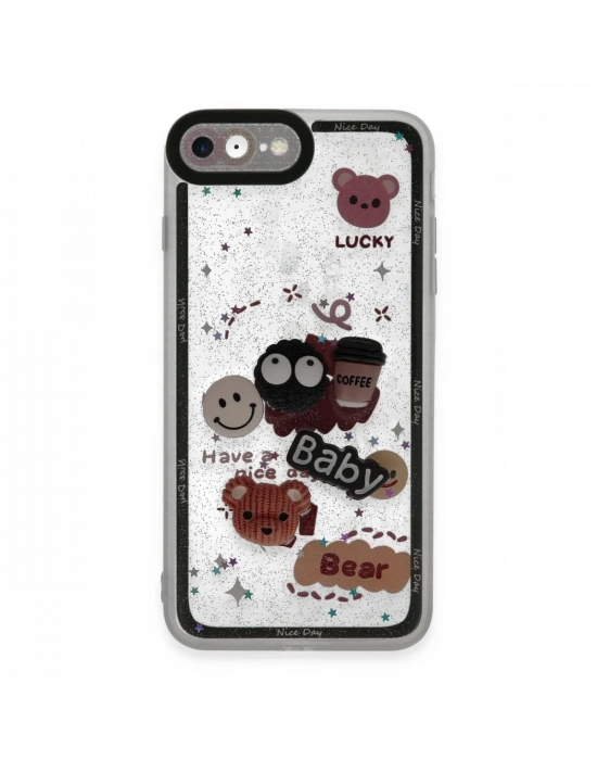 Newface iPhone 7 Kılıf Sweet Desenli Silikon Kapak - Sarı