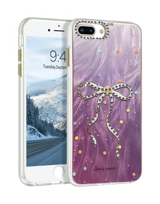 Newface iPhone 7 Plus Kılıf Blade Aynalı Desenli Kapak - Desen 1