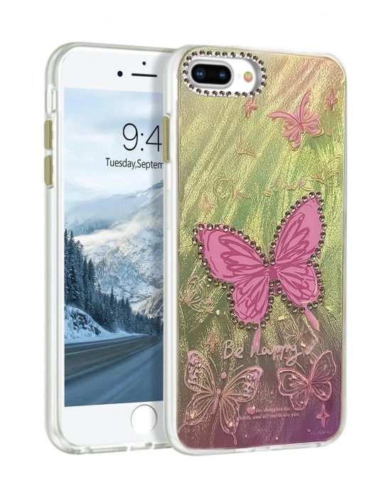 Newface iPhone 7 Plus Kılıf Blade Aynalı Desenli Kapak - Desen 5