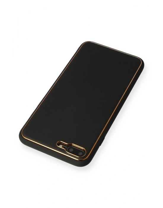 Newface iPhone 7 Plus Kılıf Coco Deri Silikon Kapak - Siyah