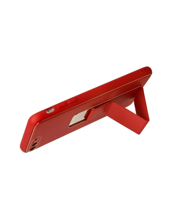 Newface iPhone 7 Plus Kılıf Coco Deri Standlı Kapak - Kırmızı