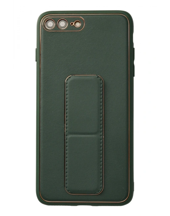 Newface iPhone 7 Plus Kılıf Coco Deri Standlı Kapak - Yeşil