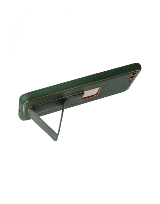 Newface iPhone 7 Plus Kılıf Coco Deri Standlı Kapak - Yeşil