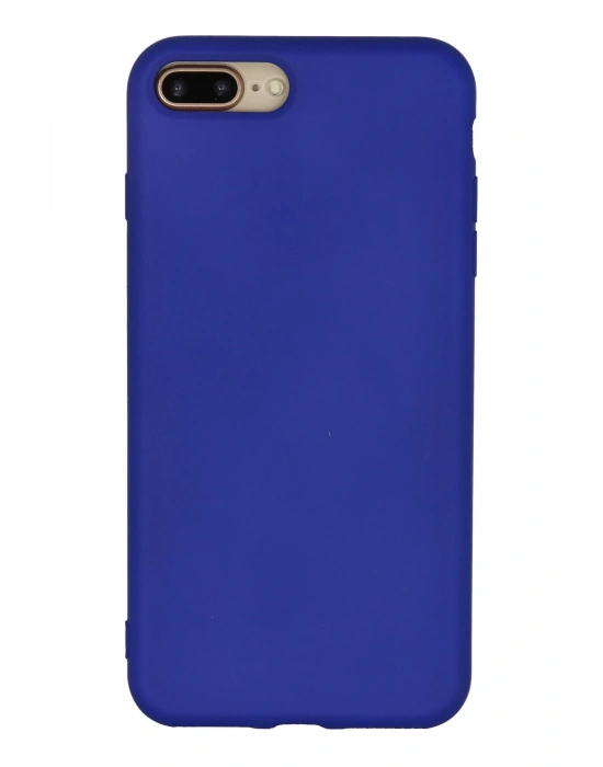 Newface iPhone 7 Plus Kılıf Nano içi Kadife Silikon - Lacivert