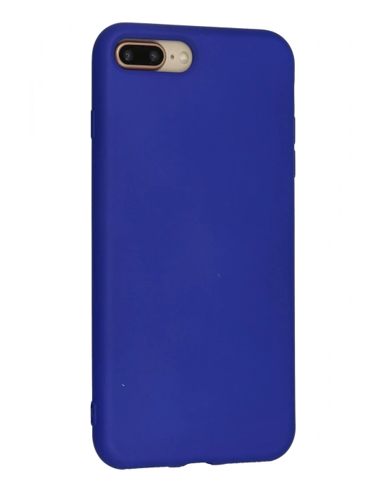Newface iPhone 7 Plus Kılıf Nano içi Kadife Silikon - Lacivert