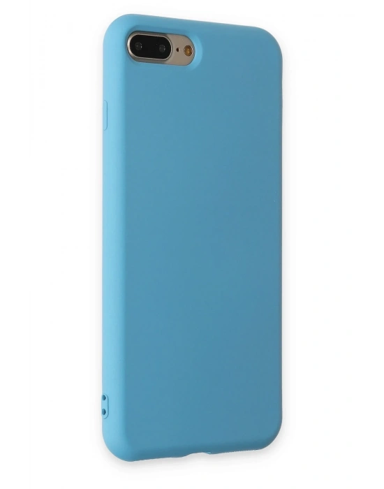 Newface iPhone 7 Plus Kılıf Nano içi Kadife Silikon - Mavi